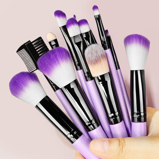 13Pcs Makeup Brushes Purple Set
