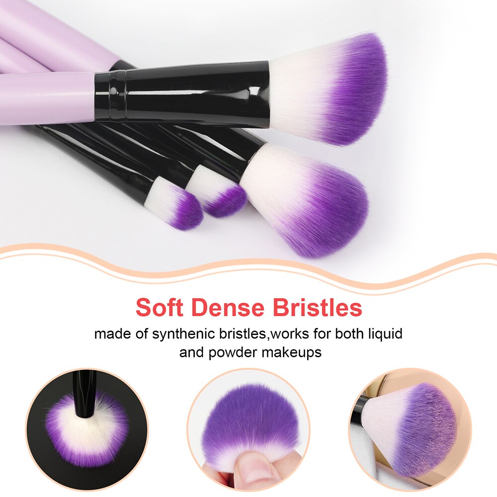 13Pcs Makeup Brushes Purple Set