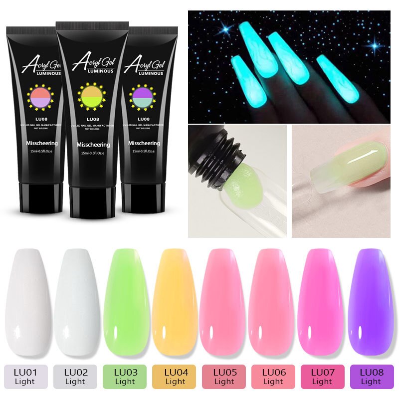 1pcs Glow Luminous Poly Nails Gel