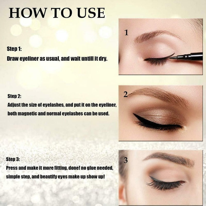 2 In 1 Self Adhesive Eyelashes Eyeliner Pencil