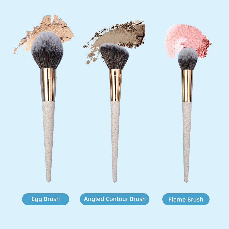 3 Pcs Degradable Make Up Brushes