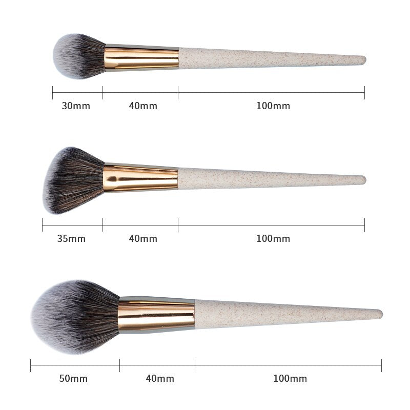 3 Pcs Degradable Make Up Brushes