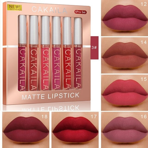 6 Pcs Lipstick Set Matte Lip Gloss