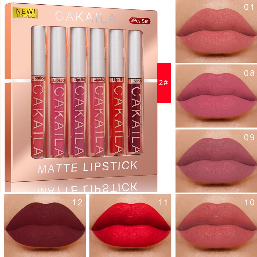 6 Pcs Lipstick Set Matte Lip Gloss