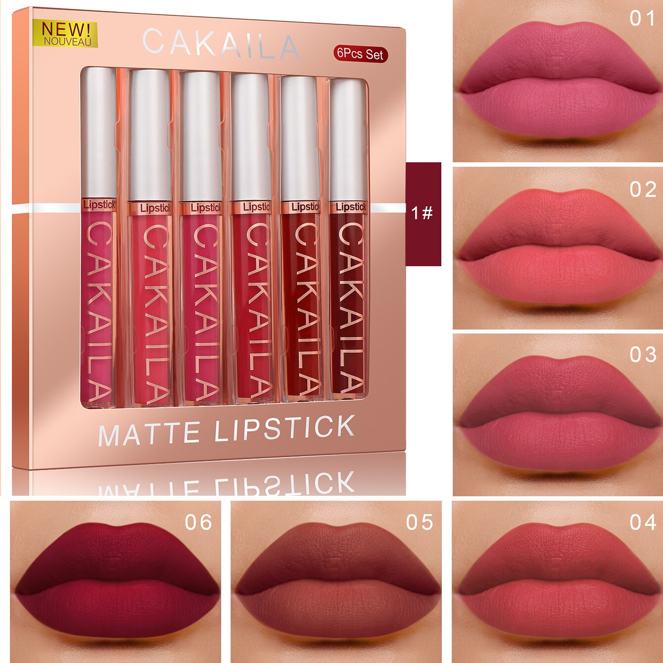 6 Pcs Lipstick Set Matte Lip Gloss