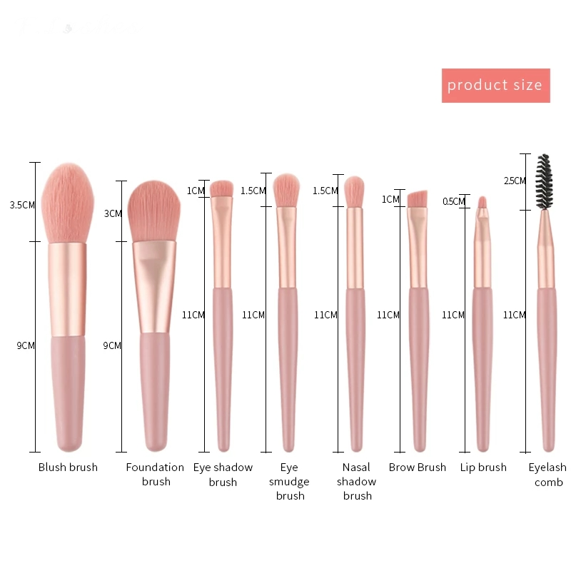 8Pcs Mini Women Makeup Brushes Set