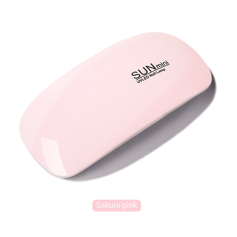 6W Mini Lamp UV LED Gel Polish Cured Pink White Nail