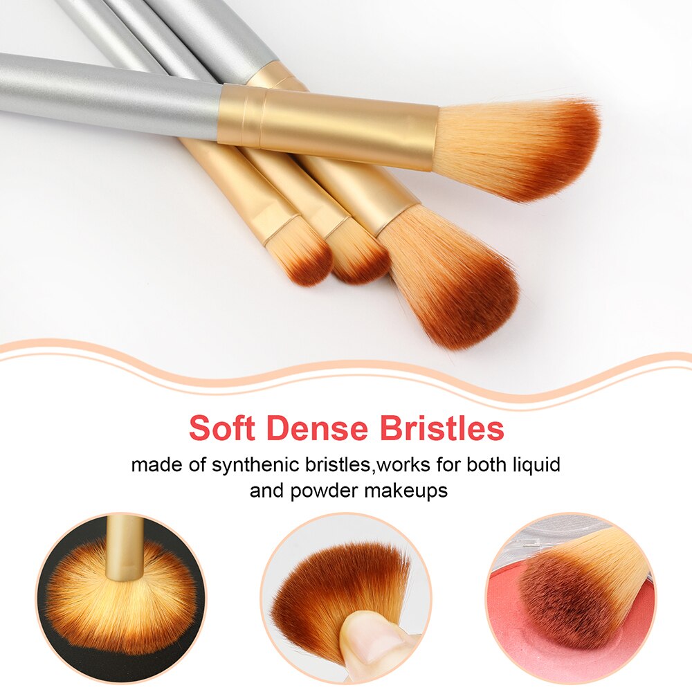 Champagne Makeup Brush Soft Fluffy Set