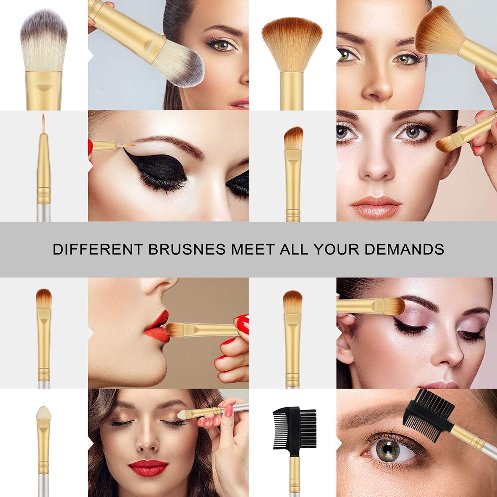 Champagne Makeup Brush Soft Fluffy Set