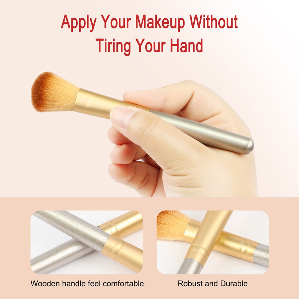 Champagne Makeup Brush Soft Fluffy Set