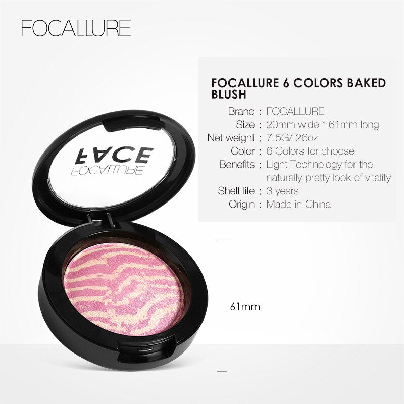 FOCALLURE 6 Colors Face Blush Makeup