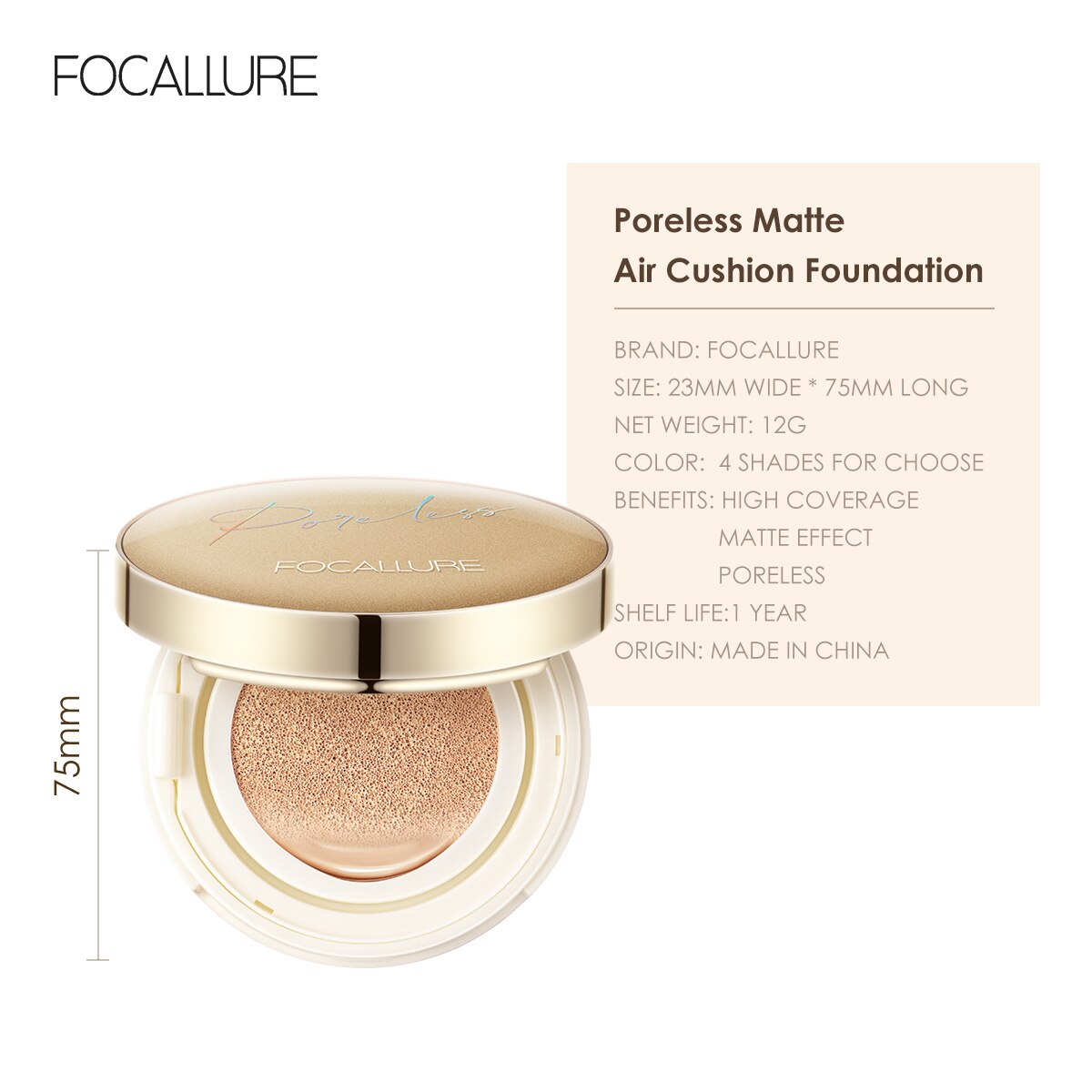 Focallure Poreless Foundation