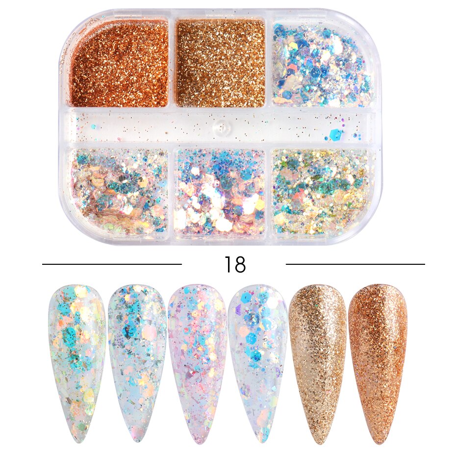 Red Princess Sequin Nails Spangles Holographic Glitter Powder