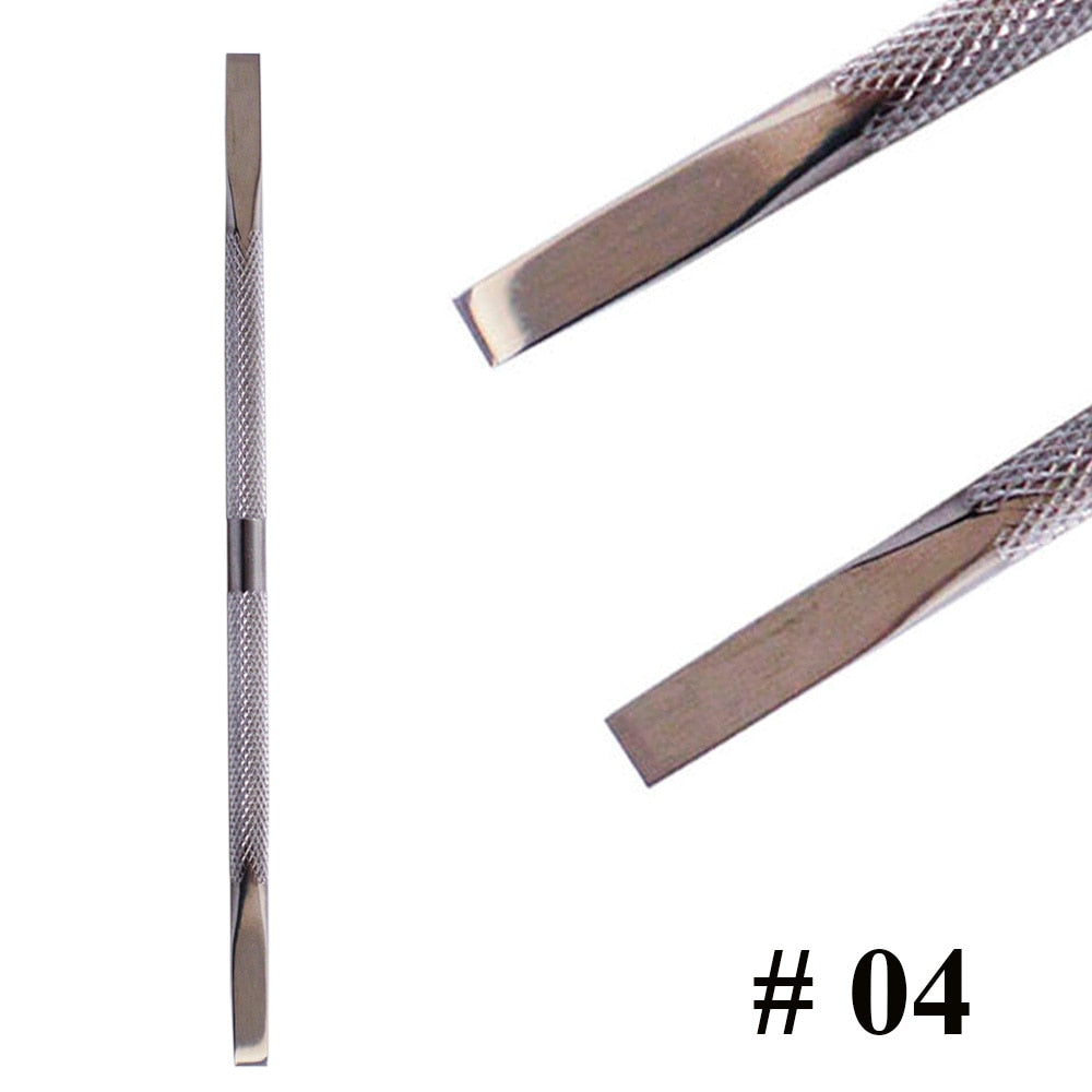 Stainless Steel Cuticle Pusher  Remover Art Cleaner Care Tool