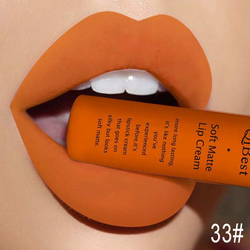 QIBEST Matte  Waterproof  Velvet Mate  Liquid Lipstick
