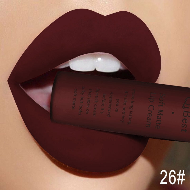 QIBEST Matte  Waterproof  Velvet Mate  Liquid Lipstick