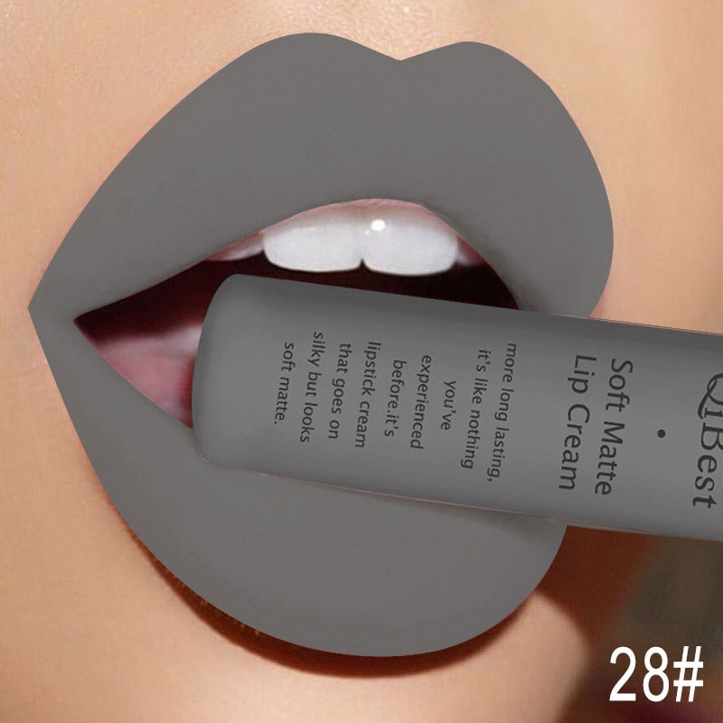 QIBEST Matte  Waterproof  Velvet Mate  Liquid Lipstick