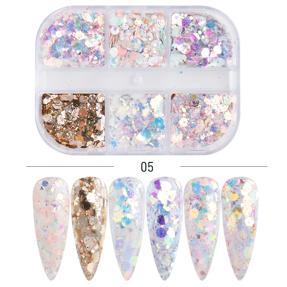 Red Princess Sequin Nails Spangles Holographic Glitter Powder