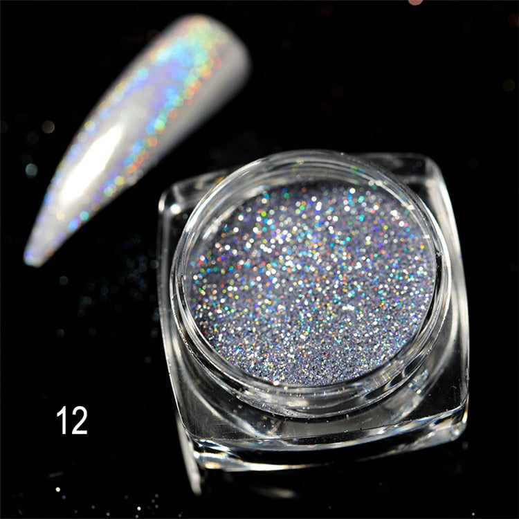 Laser Glitter Powder Sequins UV Gel Polish Flakes Nails