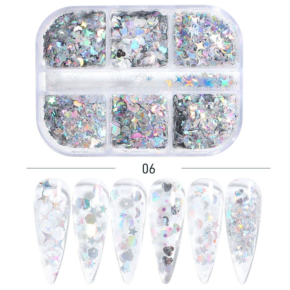 Red Princess Sequin Nails Spangles Holographic Glitter Powder