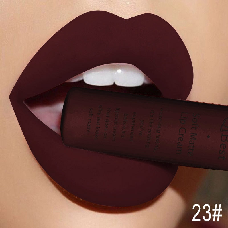 QIBEST Matte  Waterproof  Velvet Mate  Liquid Lipstick