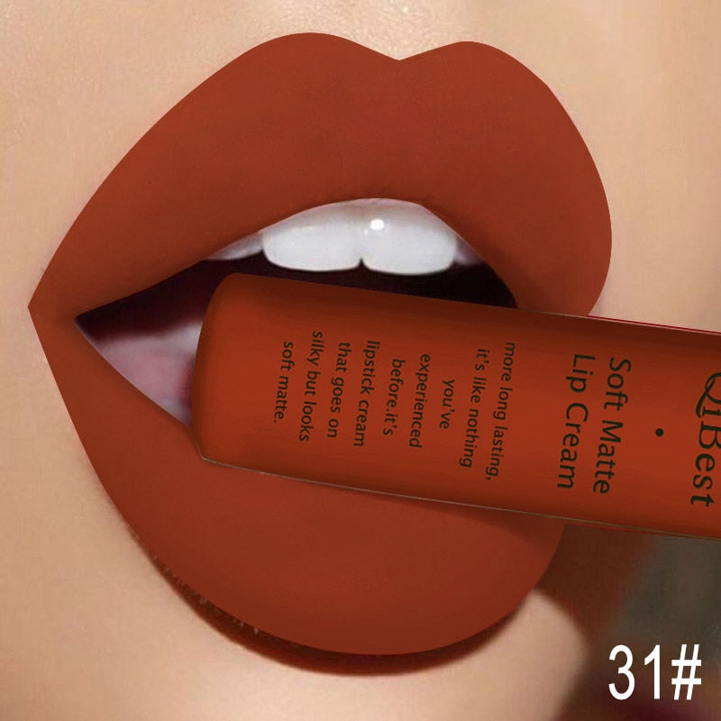 QIBEST Matte  Waterproof  Velvet Mate  Liquid Lipstick