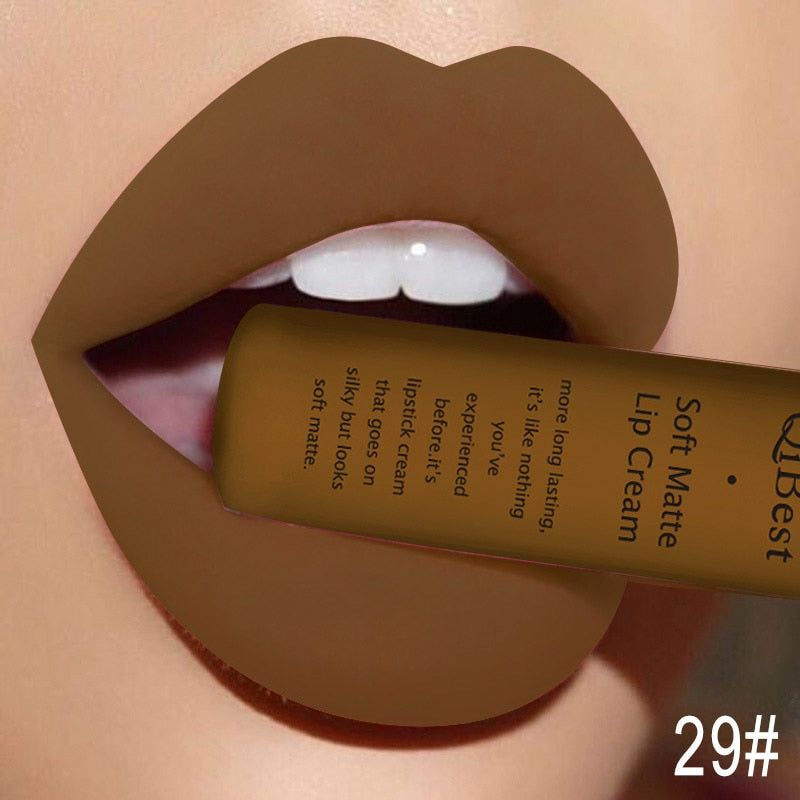 QIBEST Matte  Waterproof  Velvet Mate  Liquid Lipstick