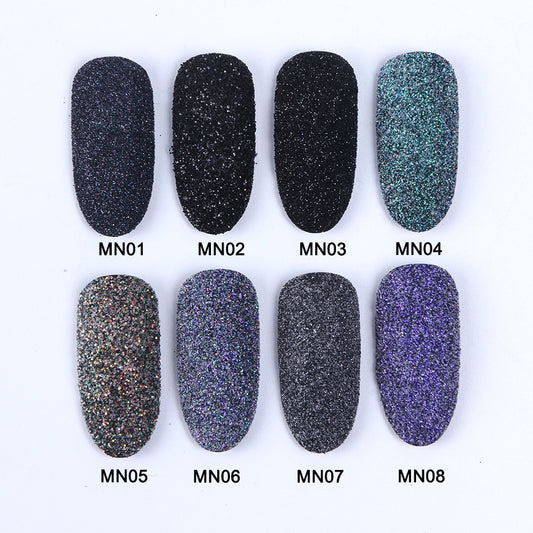 Shiny Glitter Sugar Sand Nails 3D Acrylic Flowers White