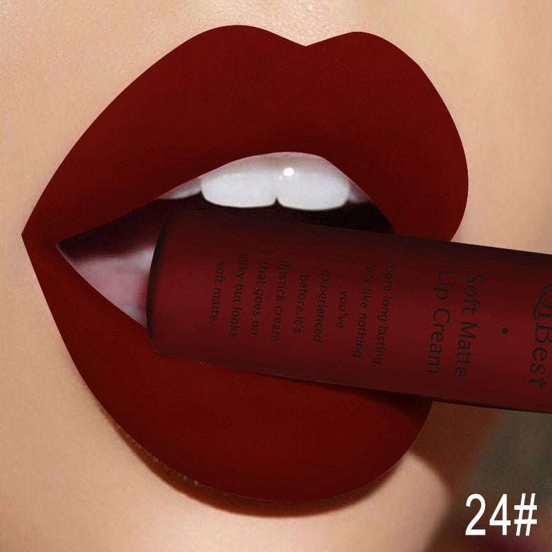 QIBEST Matte  Waterproof  Velvet Mate  Liquid Lipstick