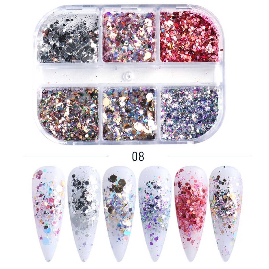 Red Princess Sequin Nails Spangles Holographic Glitter Powder