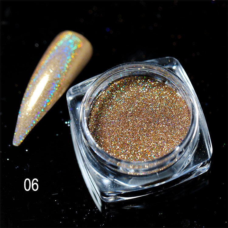 Laser Glitter Powder Sequins UV Gel Polish Flakes Nails