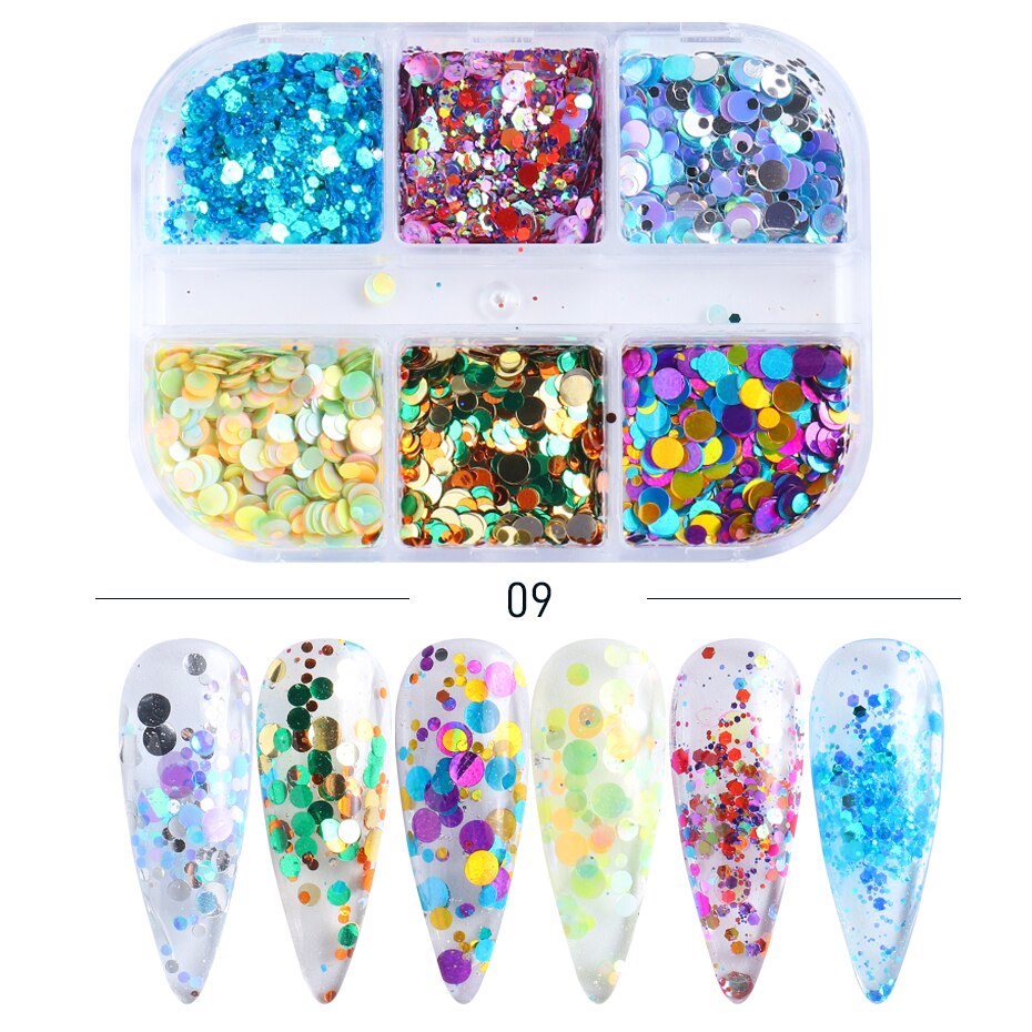 Red Princess Sequin Nails Spangles Holographic Glitter Powder