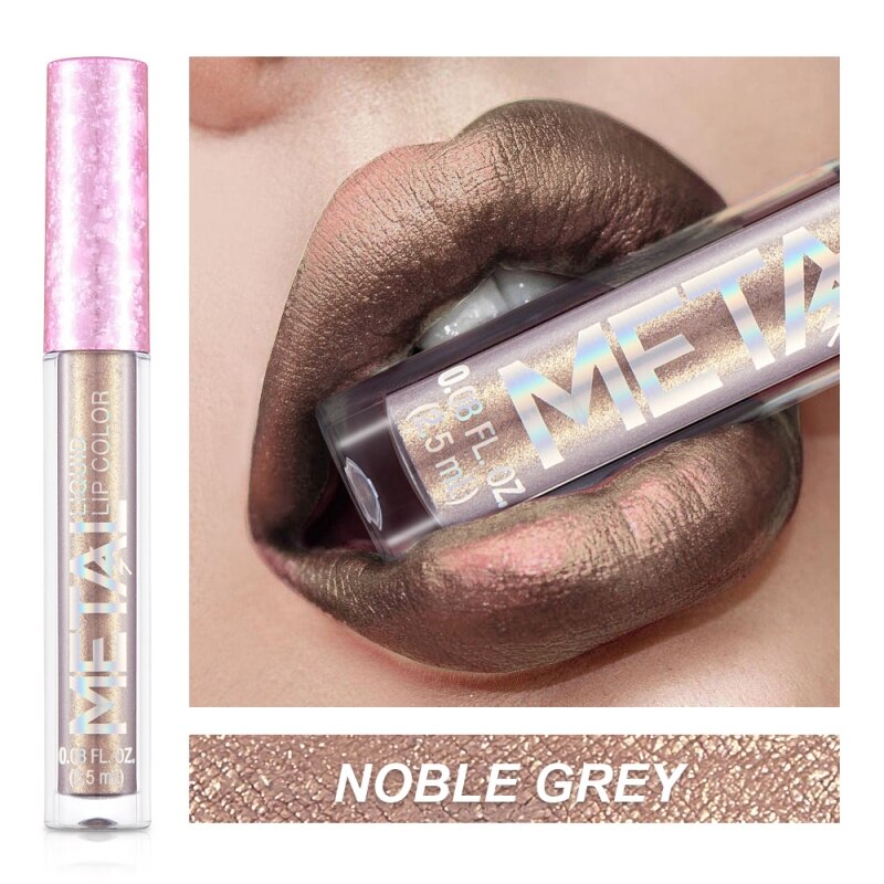 Matte glitter makeup waterproof metal lip