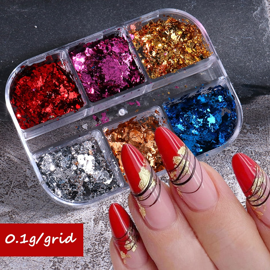 Red Princess Sequin Nails Spangles Holographic Glitter Powder