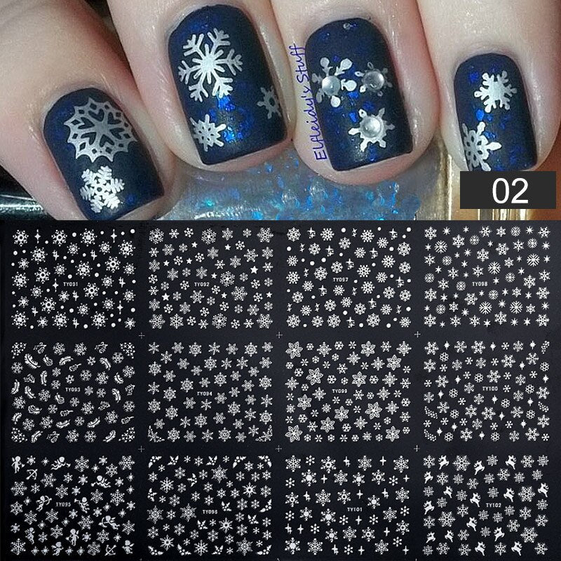 3D Stickers Gold Flower Leaf Lace Design Geometry Line Nail