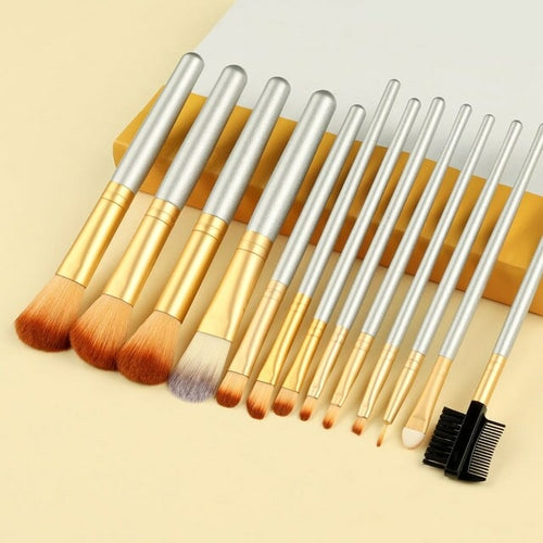 New Blue Soft Fluffy Makeup Brushes Set