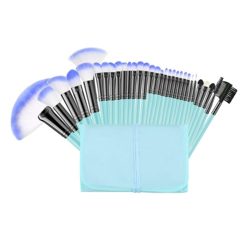 New Blue Soft Fluffy Makeup Brushes Set