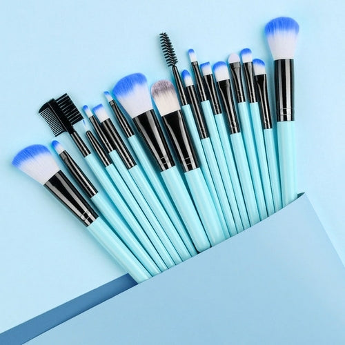 New Blue Soft Fluffy Makeup Brushes Set