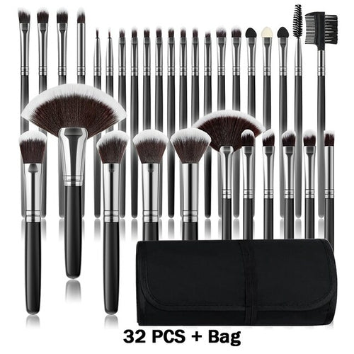 New Blue Soft Fluffy Makeup Brushes Set