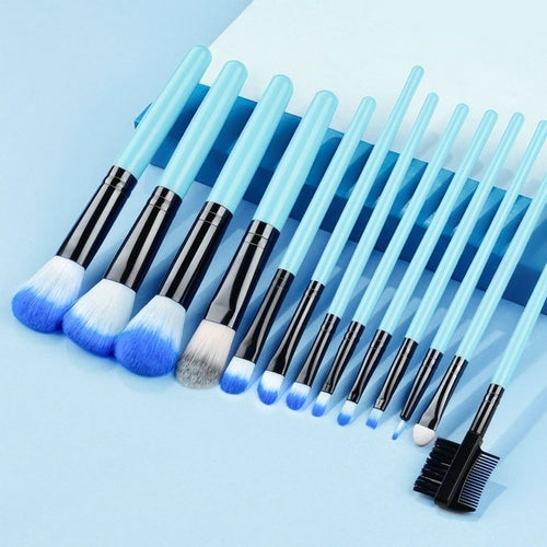 New Blue Soft Fluffy Makeup Brushes Set