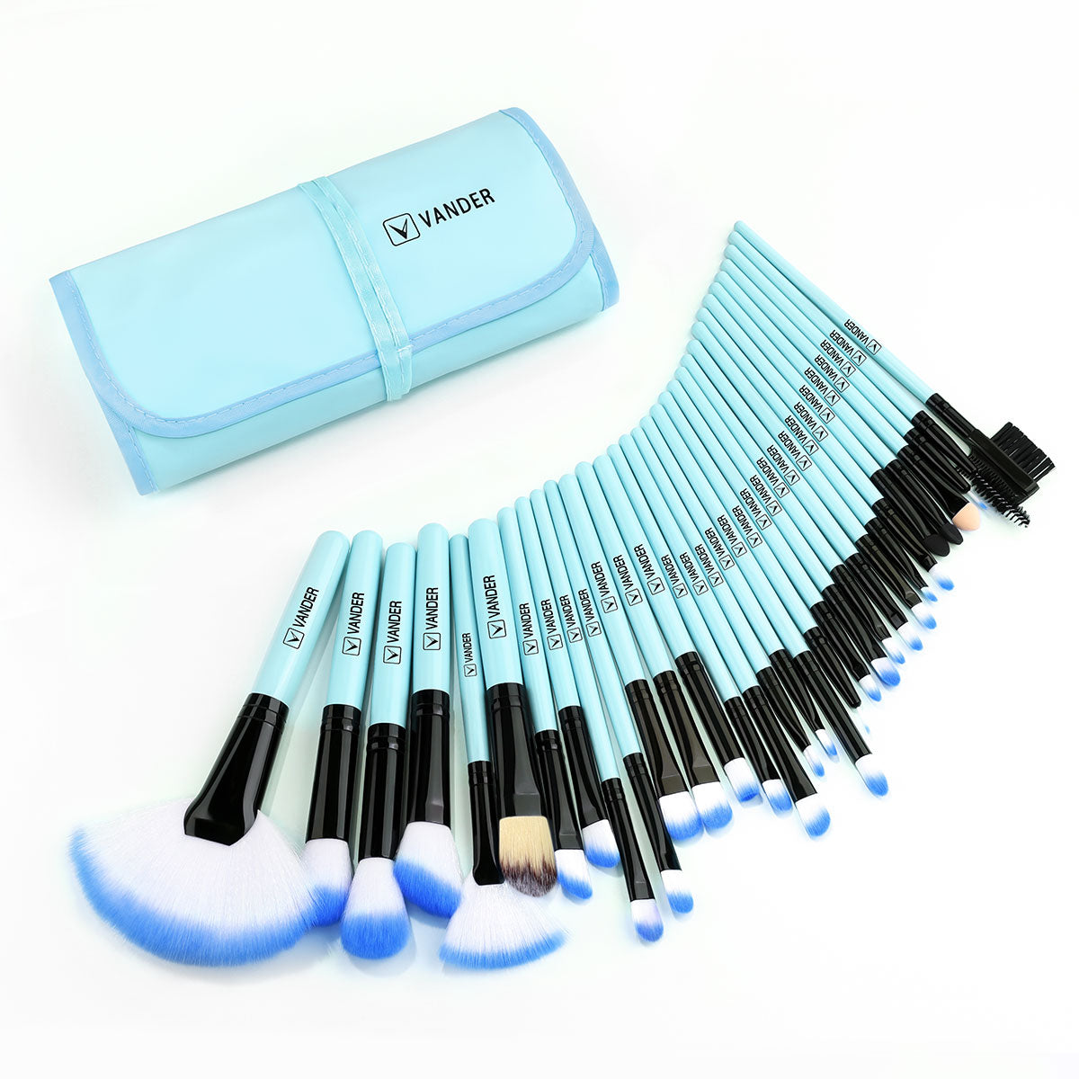 New Blue Soft Fluffy Makeup Brushes Set
