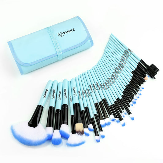 New Blue Soft Fluffy Makeup Brushes Set