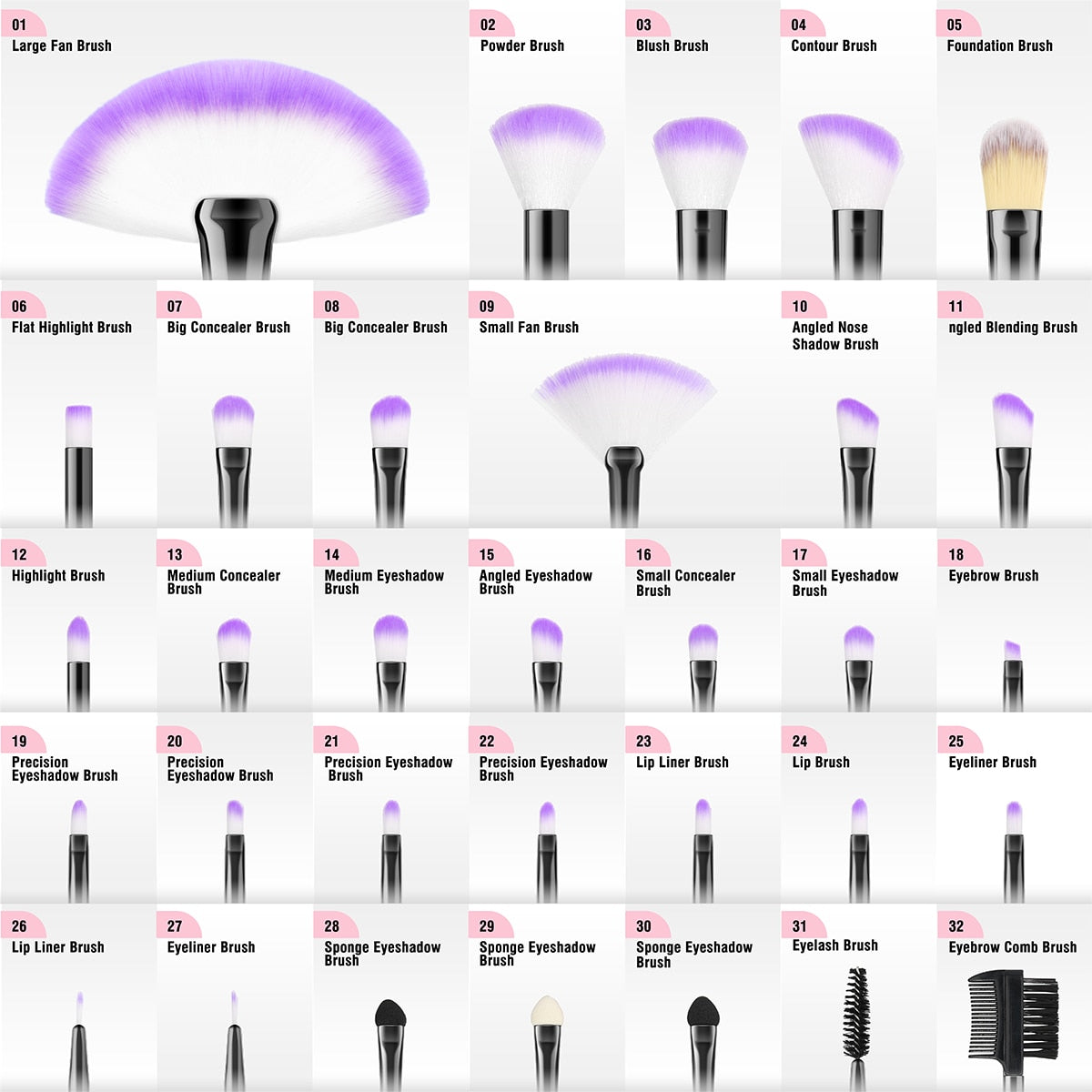 Newest Makeup Brushes Soft Fluffy Set