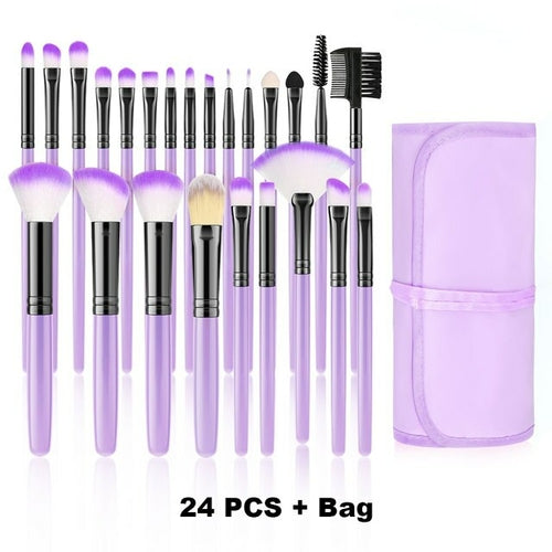 Makeup Brushes Purple Set For Cosmetic
