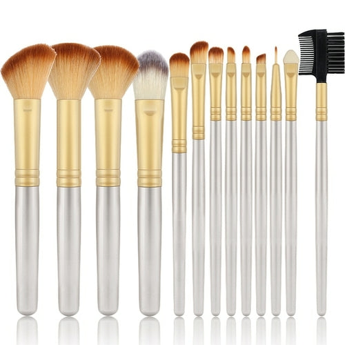 Pink 13Pcs Makeup Brush Set For Cosmetics