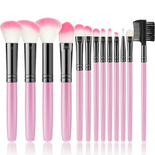 Pink 13Pcs Makeup Brush Set For Cosmetics