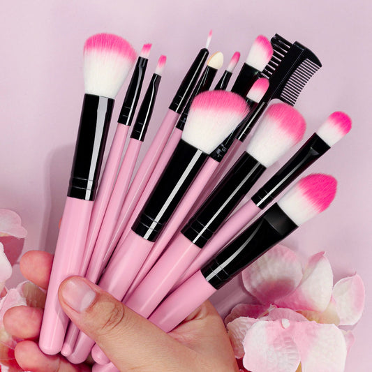 Pink 13Pcs Makeup Brush Set For Cosmetics