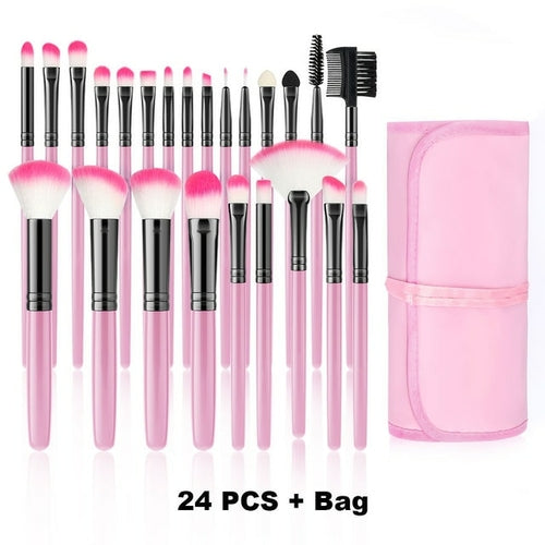Pink Makeup Brushes Set