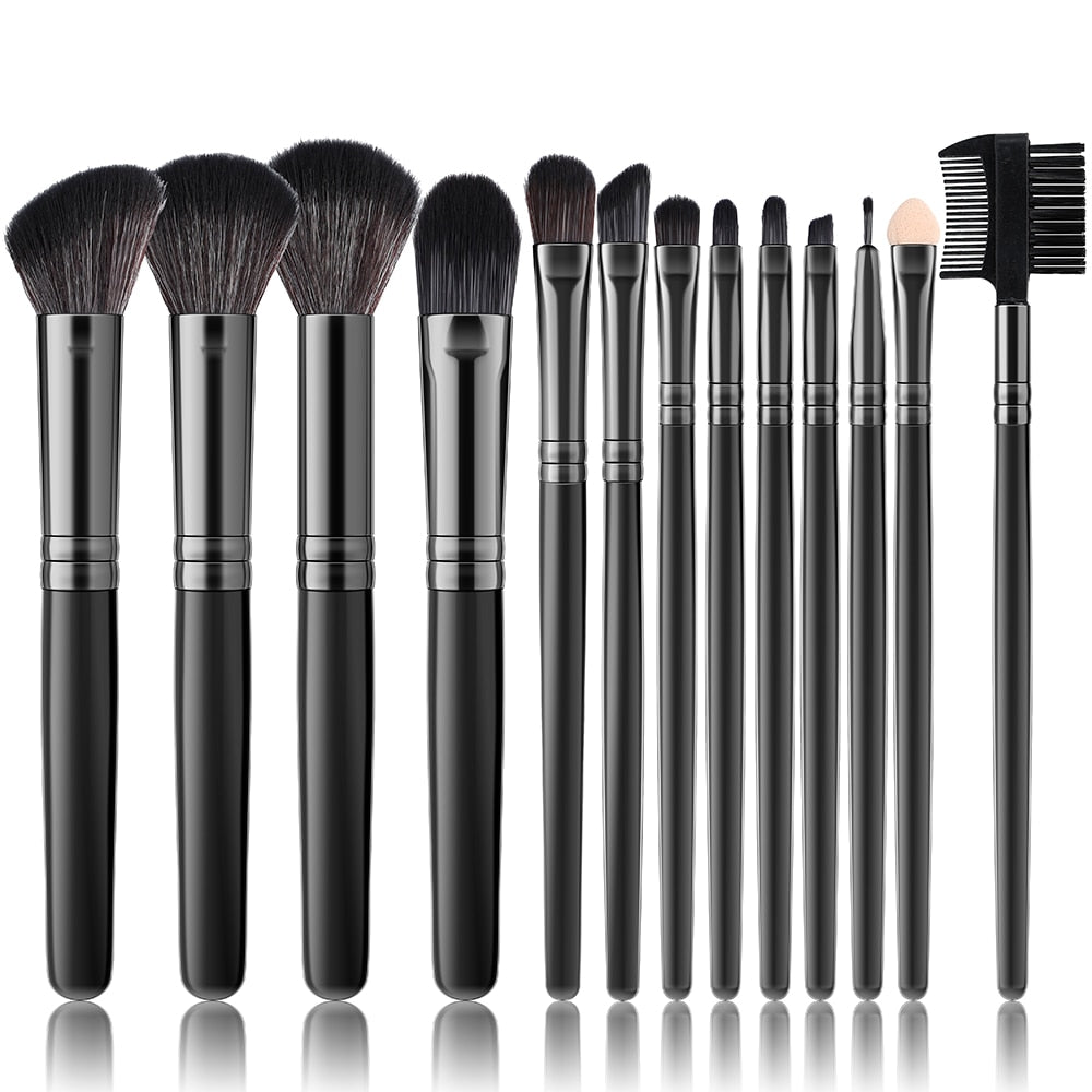 Pink 13Pcs Makeup Brush  Set For Cosmetics Foundation