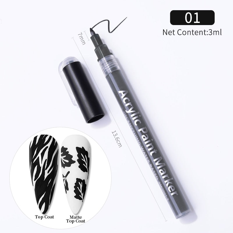 1 Pc Waterproof Nail Art Graffiti Pen